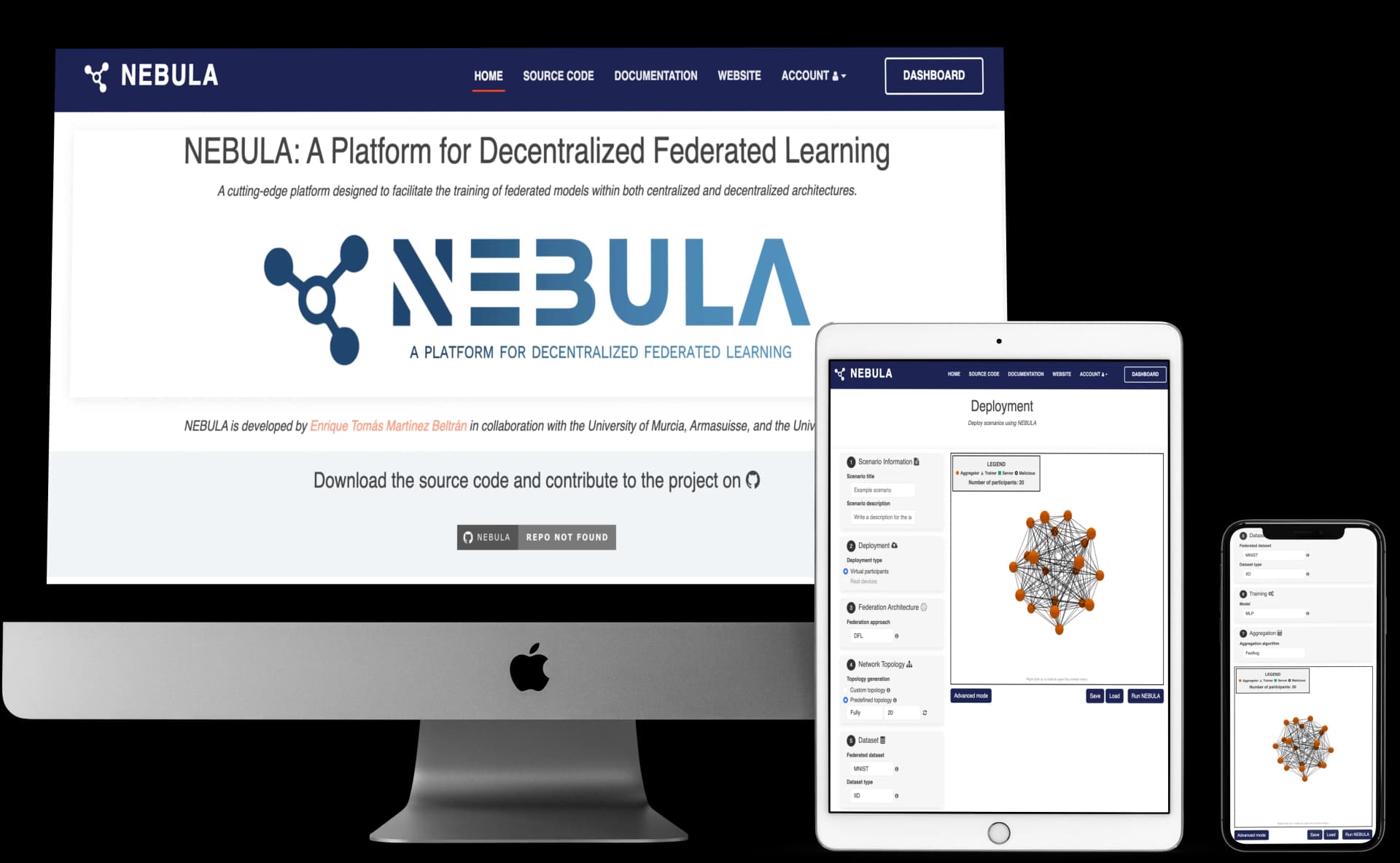 NEBULA: A Platform for Decentralized Federated Learning